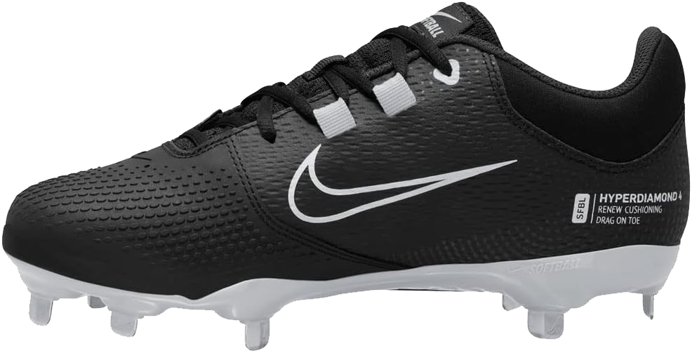 Nike Hyperdiamond Pro 4 Metaal, Dames: Zwart/Wit