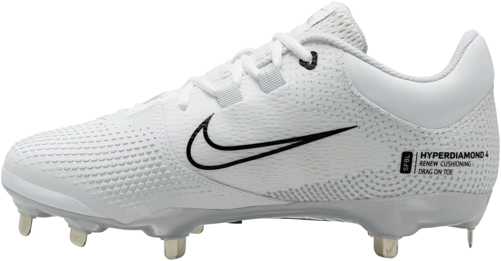Nike Hyperdiamond 4 Pro Metaal, Dames: Wit/Zwart