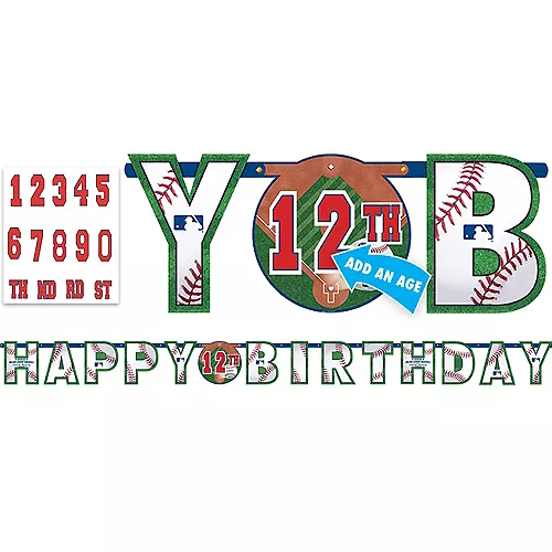 Baseball Happy Birthday Banner Kit