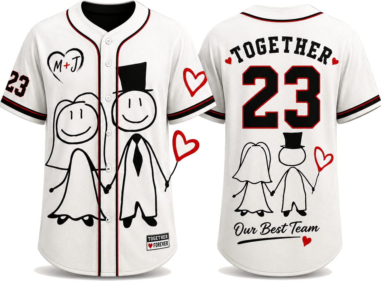 Party Jersey Mesh: Bride+Groom2