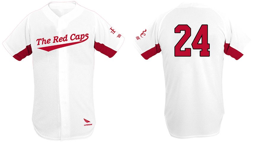 Rotes Caps-Trikot, Modell 543: Weiß
