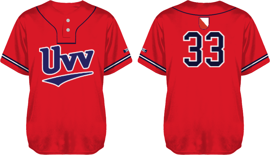 UVV Shirt, Rood: 2 Knoopjes Flatback Mesh
