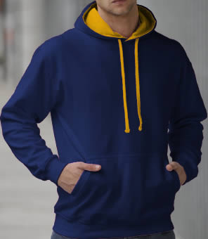 Capuchon Sweater 2 Kleuren: Royal/Geel
