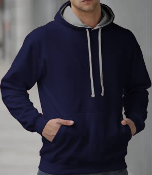 Kapuzenpulli 2 Farbe: Navy/Grau