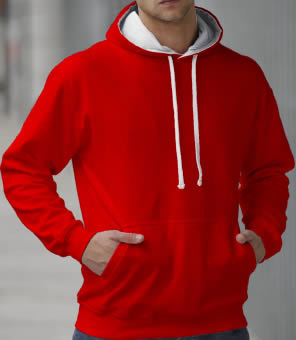 Kapuzenpulli 2 Farbe: Rot/Weiß