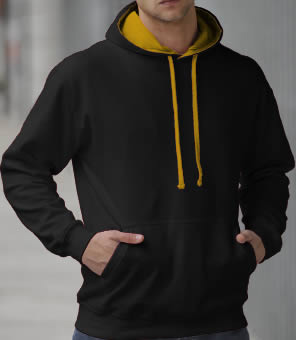 Hooded Sweater 2 Color: Black/Yellow