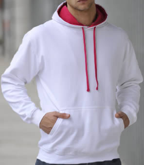 Maglione con cappuccio 2 Colore: bianco/rosa