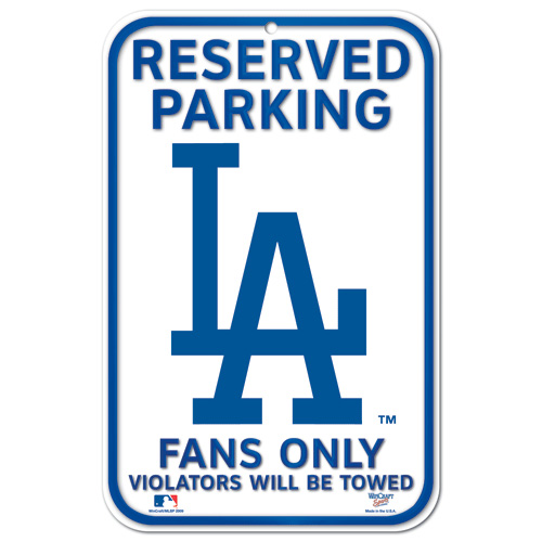 Cartello di parcheggio riservato Dodgers